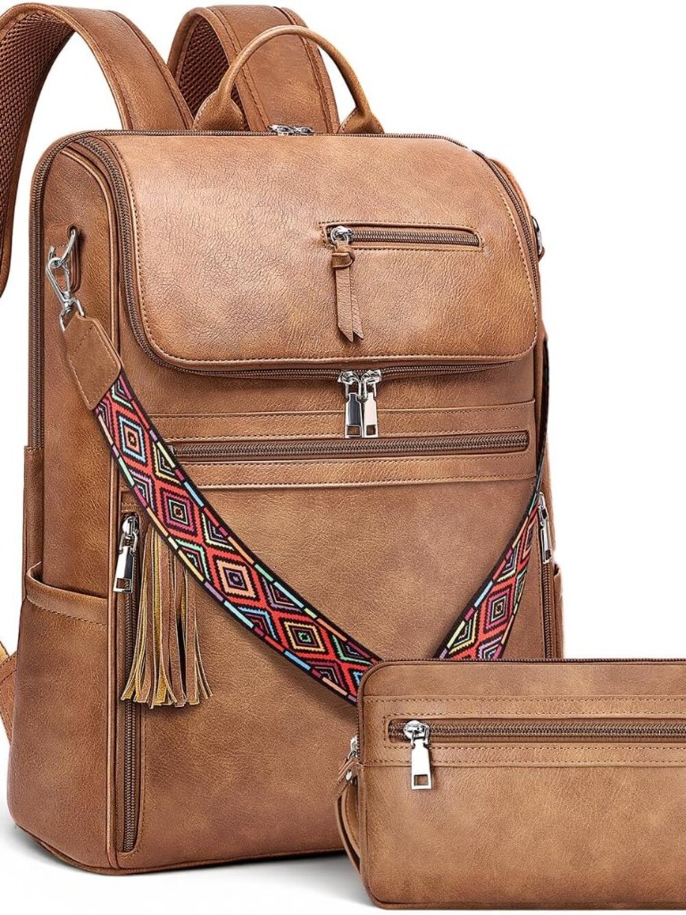 Leather Laptop Backpack for Women Designer Laptop Bag, 16.5 inch Travel Computer
